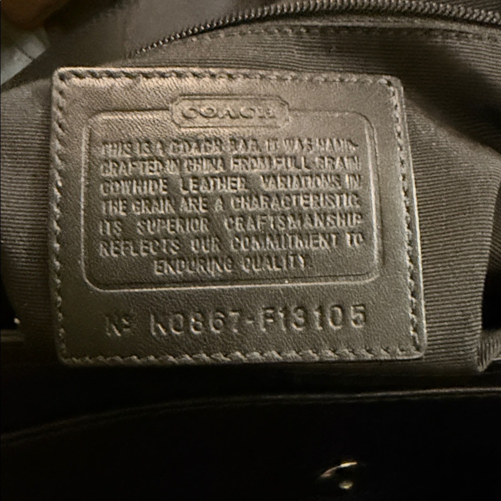 Coach black leather bag